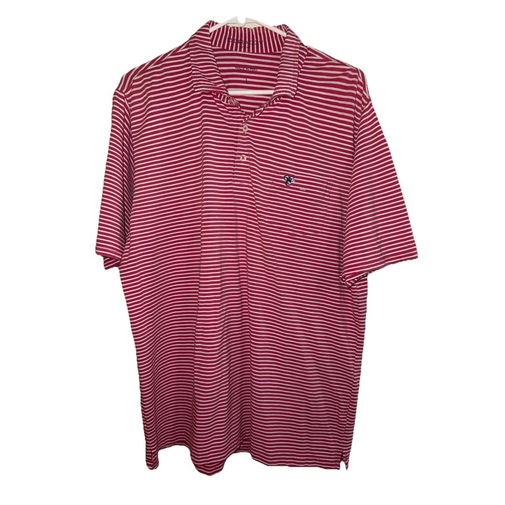 B Draddy Sport mens l Polo Shirt  Red White Outdoors Golf Performance